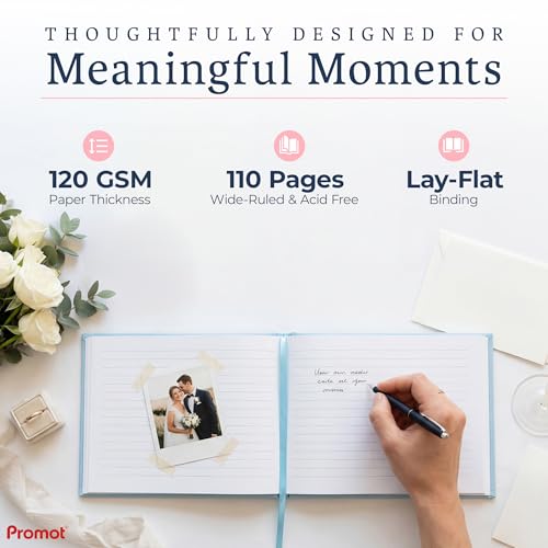 Promot Personalized Guestbook (Baby Blue) - 110 Lined Pages - color: Baby Blue