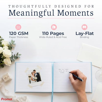 Promot Personalized Guestbook (Baby Blue) - 110 Lined Pages - color: Baby Blue