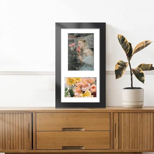 DUENPY 8x14 Multi Size Collage Frame Photo Display Black - color: Black, size: 8x14（4x6+5x7 opening）