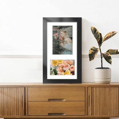 DUENPY 8x14 Multi Size Collage Frame Photo Display Black - color: Black, size: 8x14（4x6+5x7 opening）