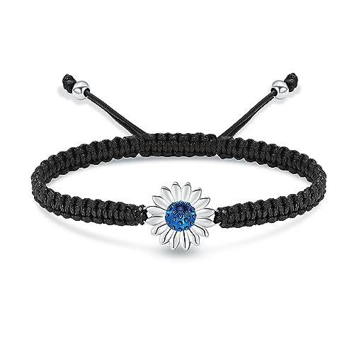 shajwo Sunflower Cremation Urn Bracelet for Ashes for Women | Adjustable Cremation Jewelry Braided Rope Memorial Bracelet - color: Blue