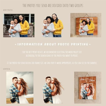 Personalized Wooden Photo Frame Rustic Wooden Picture - color: Frame Design