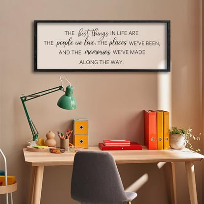 Comurdyo The Best Things in Life Sign, 32"×12", Black - color: Memories (Black), size: 32"L x 12"W