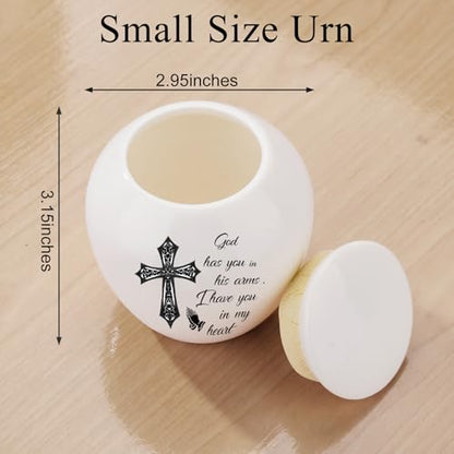 Dletay Small Urns for Human Ashes Keepsake Cross Mini Cremation Urn for Ashes Memorials Decorative Caskets for Female Male