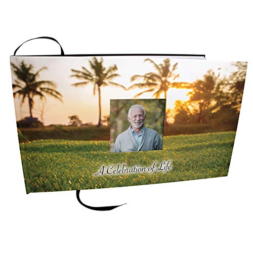 One More Photo Funeral Guest Book for Memorial Service and Celebration of Life Guest Book for Memorial Service - Beautiful & Vibrant Sign in Book for Funeral - color: One More Round (Golf)