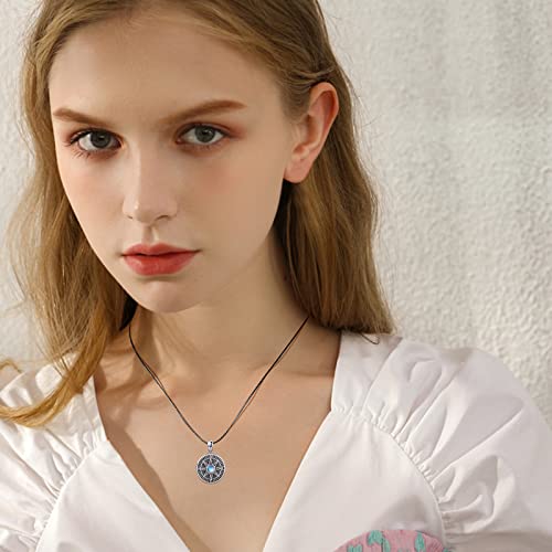 MEDWISE 925 Sterling Silver Locket Necklace That Holds Pictures Photo Necklace Oxidized Rose Flower/Sunflower/Compass/Celtic Heart Pendnat Lockets Gifts for Women Birthday Christmas Gifts - style: A-Custom Locket