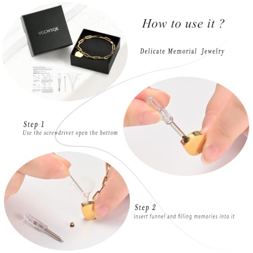 Heart Urn Bracelet for Ashes for Women Men Cremation Jewelry - color: Gold-Perforated Side