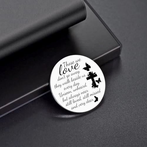 Heigebi Pocket Hug Token Keychain Memorial Gifts for Loss of Loved Sympathy Gifts Bereavement Coin Remembrance Pocket Token - color: Pattern 3