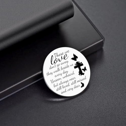 Heigebi Pocket Hug Token Keychain Memorial Gifts for Loss of Loved Sympathy Gifts Bereavement Coin Remembrance Pocket Token - color: Pattern 3