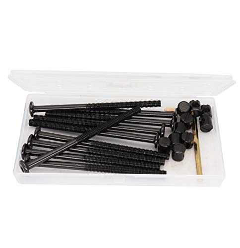 cSeao 10-Pack M6 100mm Black Socket Cap Screws Barrel Nuts Set for Furniture Crib Chairs Bunk Bed (M6x100mm) - size: M6x100mm 10-Pack
