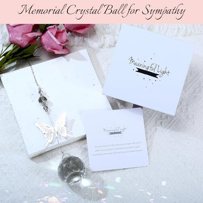 Modern Memorial Gifts: Bereavement Gift Ideas - Symbolic Rainbow Crystal Suncatcher, Funeral Gifts For Loss Of Loved One - color: Butterfly