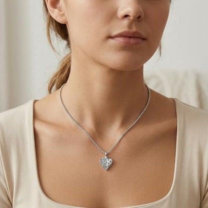 Urn Necklace for Ashes Blue opal Cremation Necklace Keepsake Memory Jewelry for Ashes of Loved Ones Keepsake - style: paw prints