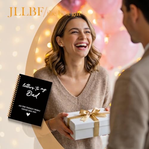 JLLBF Letters to My Dad Spiral Notebook, Black Grief Journal Notebooks for Loss of Dad, Sympathy Gifts for Loss of Father, Remembrance Bereavement Gift Journal Notebook, 5.5x8.3 Inch - color: Black Letters Dad