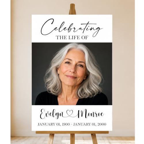Personalized Funeral Celebration Of Life Welcome Sign #13 - color: Style 13