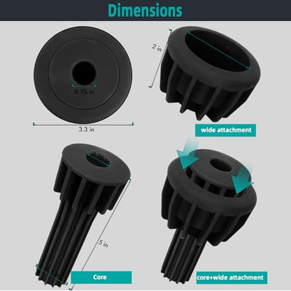 Cemetery Vase Rubber Inserts, Silicone Secure Flowers Holder for Headstone 2 Packs, Black - color: Black