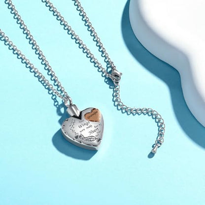 Waterproof Urn Necklace for Ashes-Heart Ash Holder Pendant -Never Fade-Never Fade, Rustproof Cremation Jewelry for Ashes for Women - style: Grandpa