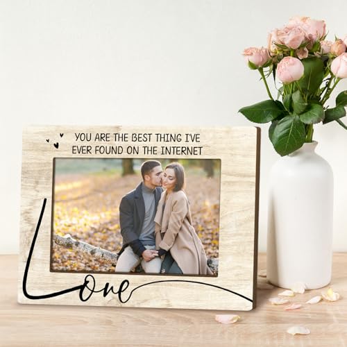 Couple Picture Frame Wooden Pictures Dispaly Gifts for Couples Picture Frames for Desk Things to Get Your Girlfriend Modern Photo Frame Couple Things Photo Gifts Pictures Frames 4x6 - Jk0255 - color: XK14
