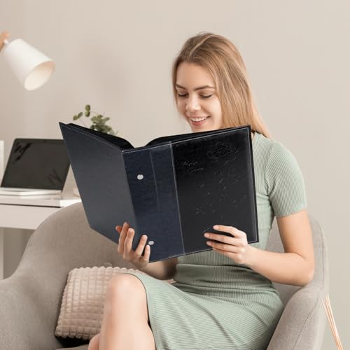 Artmag Photo Album 4x6 300 Photos, Extra Large Capacity Leather Cover Wedding Family Photo Albums Holds 300 Horizontal 4x6 Photos(Black) - color: Black, size: 300 Pockets