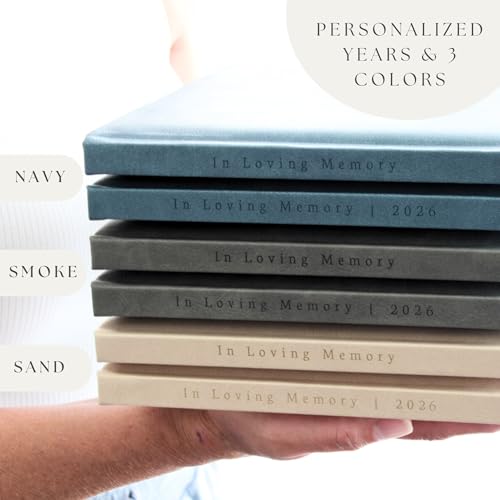 Funeral Guest Book 2026 Celebration Of Life Memorial Service - Custom Year - color: Navy Blue, size: 2026