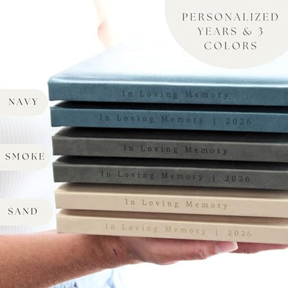 Funeral Guest Book 2026 Celebration Of Life Memorial Service - Custom Year - color: Navy Blue, size: 2026