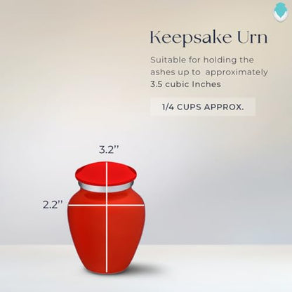 Embrace Keepsake Personalized Picture Cremation Urns for Human Ashes I Bright Red Photo Funeral Urn for Men and Women with Double Side Engraving I 3.5 lbs - color: Bright Red