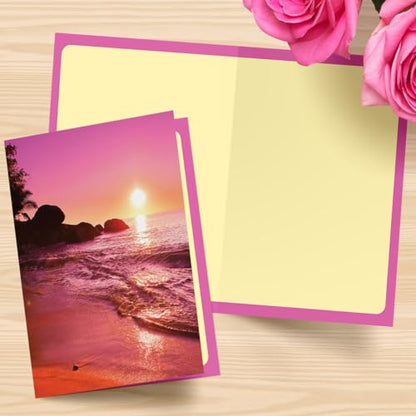 Designer Greetings For Your Words, Blank Cards 6 Pack - color: Beach Sunset