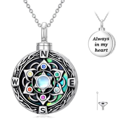 TOUPOP Tree of Life Urn Necklace for Ashes 925 Sterling Silver Cremation Jewelry Memorial Gifts Keepsake Jewelry with Funnel Filler for Women - style: 5-Lotus