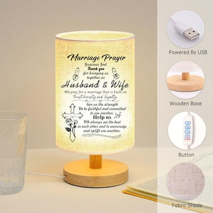 WSYEAR Marriage Prayer Cross Wedding Gifts for Couples, Night Light Religious Cross Engagement Gifts for Bride and Groom, Bridal Shower Gift for Women Men - color: Marriage