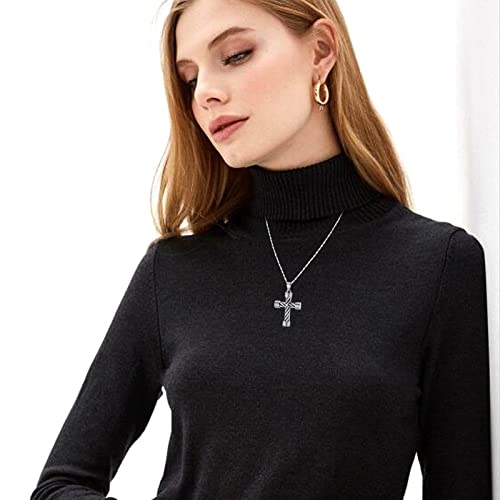 Imrsanl Cremation Jewelry for Ashes Cross Memorial Urn Necklace Pendant Keepsake Religious Cross Ashes Jewelry - color: Silver-2