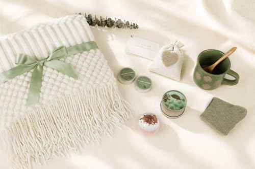 Get Well Soon Gift Baskets for Women -Self Care Package, After Surgery Recovery, Sympathy Gift.Thinking of You/Grief/Bereavement/Miscarriage Gifts for Women(Matcha Green)