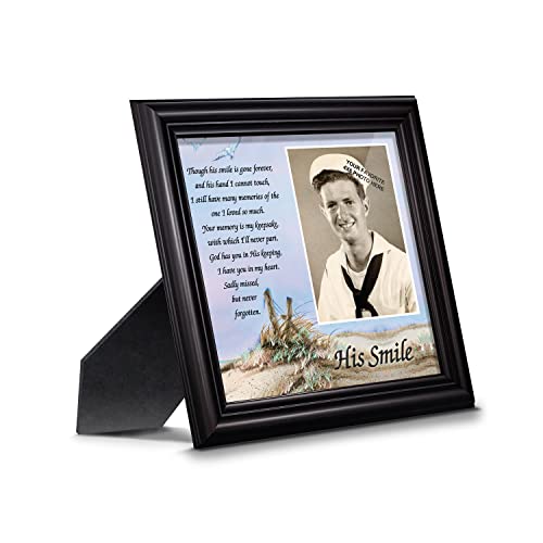 Crossroads Home Décor His Smile, In Memory of a loved one, Loving Memory Gift, 6753B - color: Black