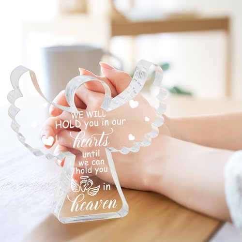 Miscarriage Gifts for Mothers, Remembrance Gift, Sympathy Gifts, Remember Me Grieving Present, Baby Footprint Memorial Angel Acrylic Sign, Infant Loss Sympathy Gift, Funeral in Memory of Loss of Baby - style: 037