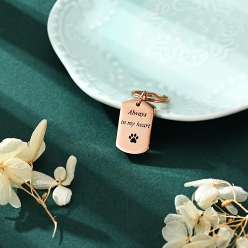 Pet Paw Cremation Jewelry Urn Keychain for Ashes for Women Men Memorial Keepsake Keychain - color: Customize