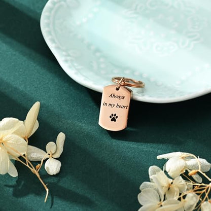 Pet Paw Cremation Jewelry Urn Keychain for Ashes for Women Men Memorial Keepsake Keychain - color: Customize