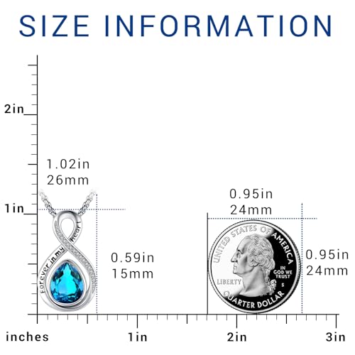 Eusense Cremation Jewelry for Ashes Urn Necklace to Put Ashes In 925 Sterling Silver Memorial Pendant Tree of Life Infinity Urn Necklaces for Ashes Necklace for Women Men - style: F-Infinity Urn-12-Dec.-Blue Topaz