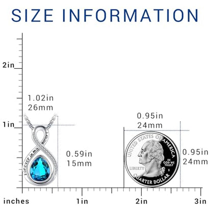 Eusense Cremation Jewelry for Ashes Urn Necklace to Put Ashes In 925 Sterling Silver Memorial Pendant Tree of Life Infinity Urn Necklaces for Ashes Necklace for Women Men - style: F-Infinity Urn-12-Dec.-Blue Topaz