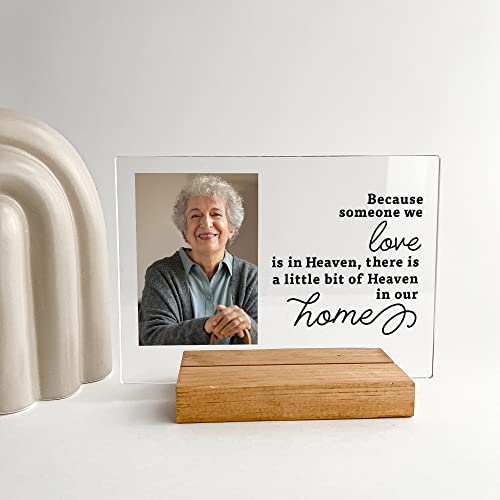 Custom Any Names Words & Picture Personalized Photo Frame Stand Bereavement Gift Sympathy Memorial Decor Sign Funeral in Heart Memory of Loved One Condolence Remembrance Loss Loving Family Friend