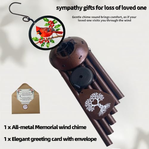 40''Memorial Wind Chimes for Loss of Loved One，Cardinal Wind Chimes - color: 40" Memorial Cardinal Wind Chimes