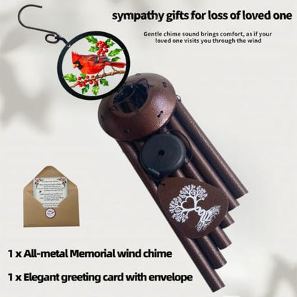 40''Memorial Wind Chimes for Loss of Loved One，Cardinal Wind Chimes - color: 40" Memorial Cardinal Wind Chimes