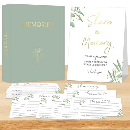 Share a Memory Cards for Celebration of Life, Funeral Memorial Cards Album, Memory Cards Guest Book for Celebration of Life, Anniversary, Graduation, Retirement, Bridal Shower Game