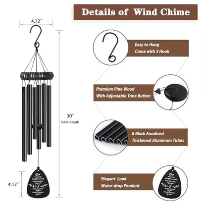 Memorial Gifts for Loss of Dad, 30" Metal Memorial Wind Chimes for Loss of Father, Windchimes In Memory of Dad, Sympathy Bereavement Gifts for Loss of Father