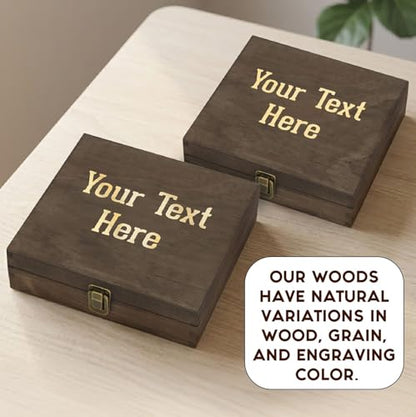Personalized Wooden Keepsake Box, Custom Engraved Memory Box with Lid - style: 1. Your Text Here