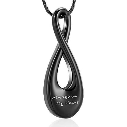 Imrsanl Infinity Cremation Jewelry Urn Necklace for Ashes | Memorial Lockets Pendant, Ashes Holder, Funeral Keepsake of Loved Ones, For Women Men - color: Customize