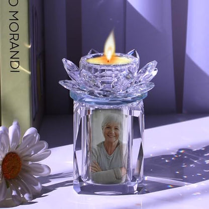 Keepsake urns for Human Ashes Crystal Small urns Cremation Keepsake Photo Urn with Candlestick Sharing Ashes Mini Memorial Urn for Human or Pet to Remember Your Loved One Lost