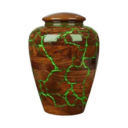 Rosewood Cremation Urns for Human Ashes Adult Male Female - Wooden Urn for Pets Ashes, Decorative Box for Ash (Green, Medium - 80 lbs) - color: Green, size: Medium - 80 lbs