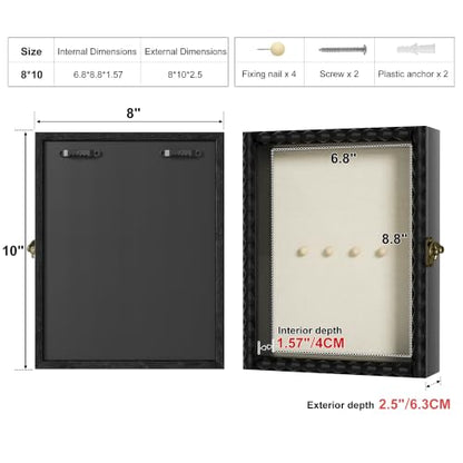 Love-KANKEI Deep Shadow Box Frame 8x10,Solid Wood Beaded Edge Frame,Black - color: Black, size: 8x10