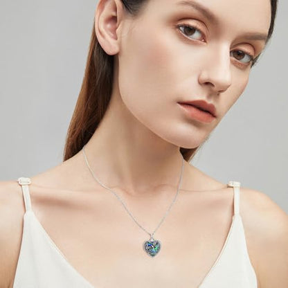 TOUPOP Heart Urn Locket Necklace for Ashes and Pictures 925 Sterling Silver Locket Cremation Jewelry with Abalone Shell Keepsake Memorial Gifts for Women（That Holds Pictures and Ashes） - style: Dragonfly