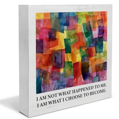 Therapy Counseling Office Decor, Mental Health Wooden Box Sign Keepsake, Mental Health Gifts for Psychologist Counselor Wood Block Plaque Box Sign Home Desk Decor(5 x 5 Inches) - color: AM