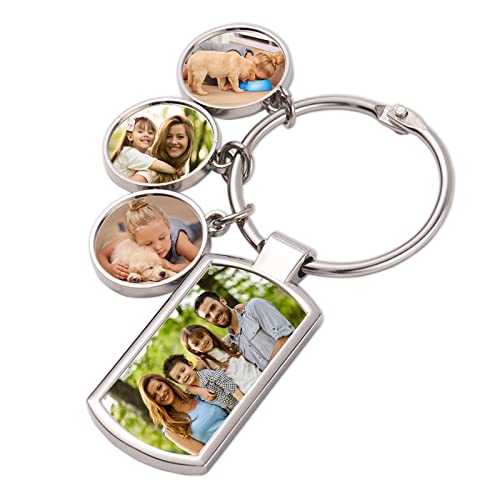 Custom Keychain with Picture, Llaveros Personalizados | Custom Text on Back, Keepsake Gift for Couples, Family, Friends, Anniversaries and Pet Memorials - color: 4-picture