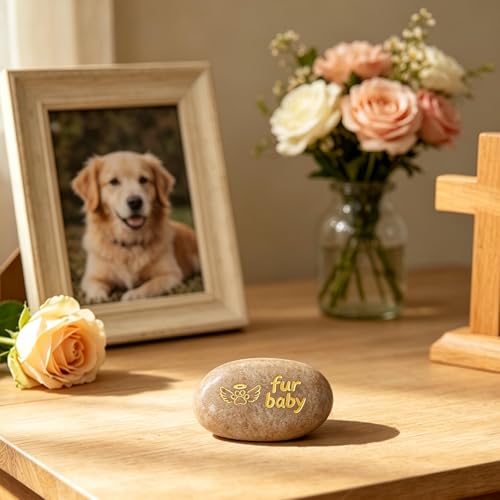 30 Pcs 1.97 Inches Pet Memorial Stone for Garden, Dog Memorial Gifts for Loss of Dog Sympathy Gift, Rainbow Bridge Remembrance Stone, Dog Grave Markers Outdoor, Bereavement Gift for Cat Passing Away